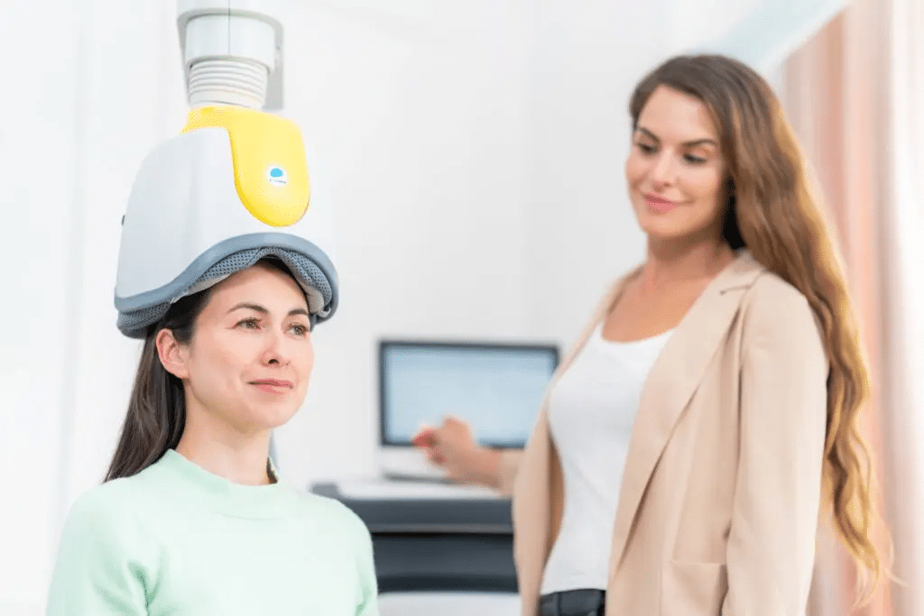 Utilisation d’une bobine lors d’une stimulation magnétique transcrânienne SMTr